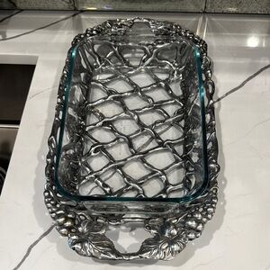 Arthur Court Silver Glass Baking Dish